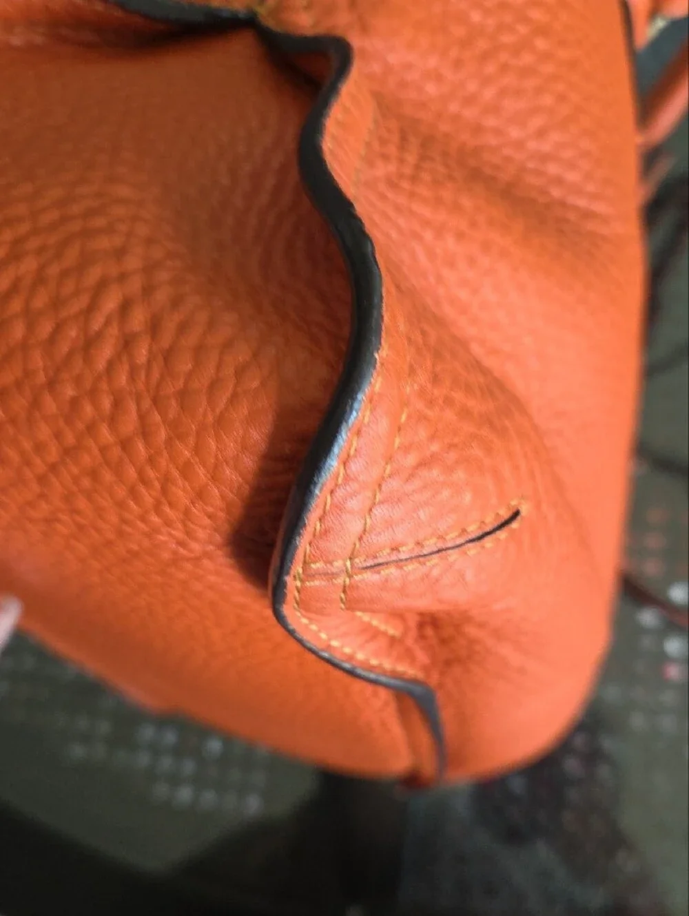 MCM Orange Leather Satchel Bag